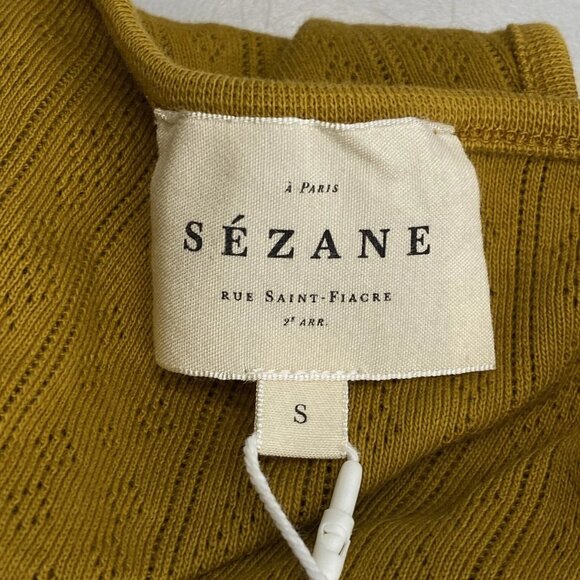 Sézane Women’s Juan Pointelle Knit Vest Top – Gold/Yellow – Size S - Picture 5 of 10